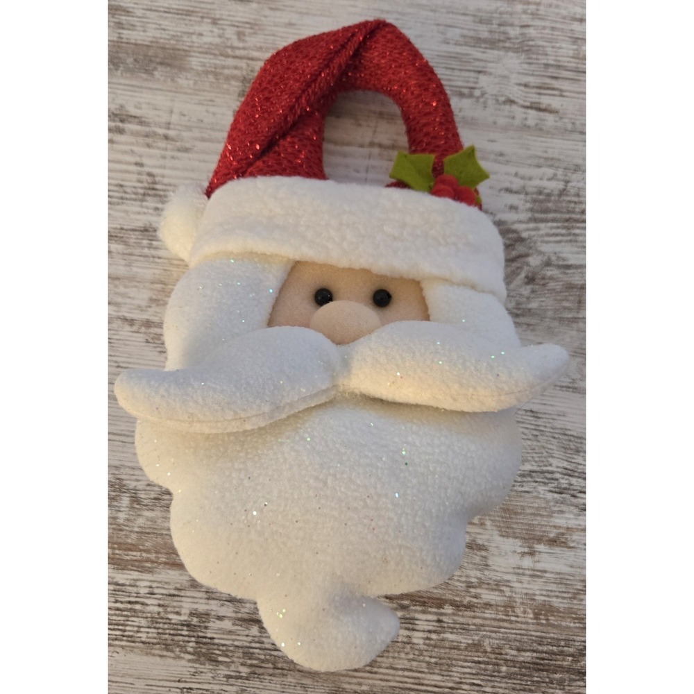 Prima Creations Plush Santa Claus Christmas Ornament Glitter Beard Red Hat 2011